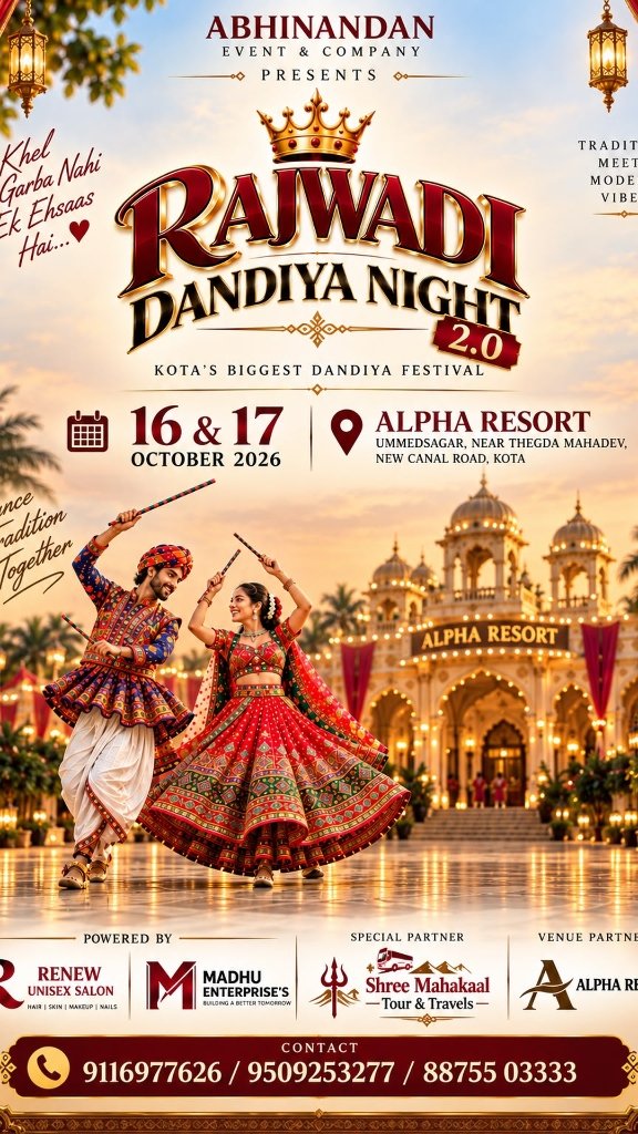 Rajwadi Dandiya Night 2.0 - Kota's Biggest Dandiya Festival